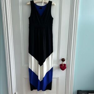 Ann Taylor Black and White Sleeveless Maxi Sundress